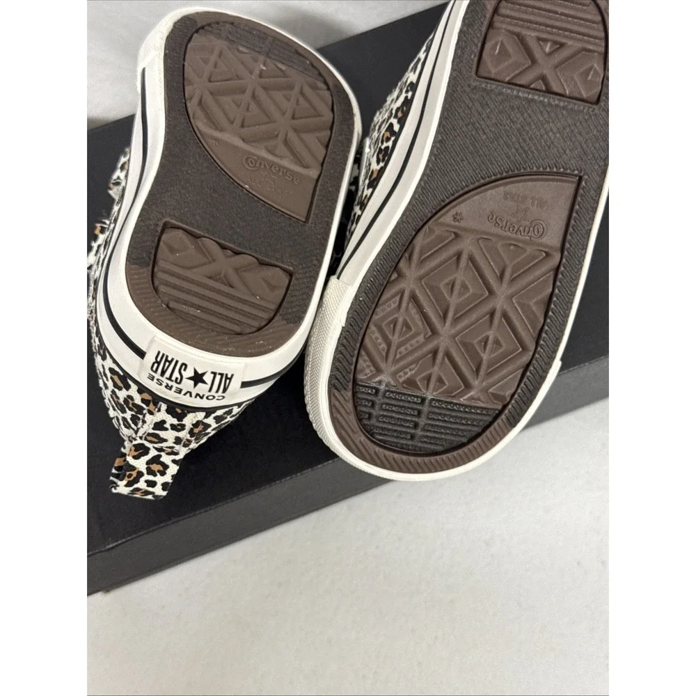 CONVERSE Size 6 Toddler SHOES CTAS 2V OX EGRET/White/BLACK Animal Print New